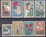 Grecia 1958 - Protecția Naturii - Floră, Val. 5 Dr. are o cută, vizibilă doar pe verso (vezi poze), MNH, Nestampilat