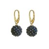 Cercei Argint 925 Placat Aur cu Agat Albastru Safir Diva, 3cm, Bijuterii Handmade Made in Italy, Saculet Catifea Inclus