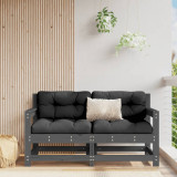 Canapea de colt de gradina, 2 buc., gri, lemn masiv de pin GartenMobel Dekor, vidaXL