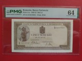 Bancnota 500 lei - UNC - emisiunea 19 IV 1942 - gradata 64 ( FILIGRAN B.N.R. VERTICAL )
