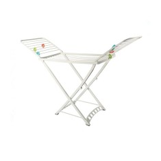 Uscator de rufe pliabil, 20 m, maxim 20 kg, picioare antialunecare si 4 clipsuri colorate pentru sosete