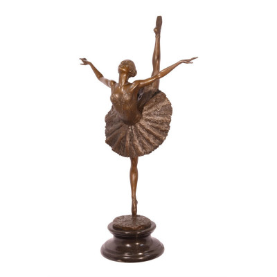 Balerina-statueta din bronz pe un soclu din marmura KF-88 foto