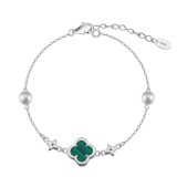 Cumpara ieftin Bratara din argint 925 pentru dama, JW1692, model trifoi cu perle, placata cu rodiu