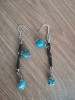 Cercei lungi albastrii negri- placati cu argint TIBETAN VINTAGE ol-vintage type