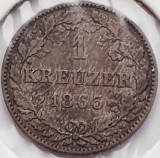 1805 Wurttemberg 1 kreuzer 1863 Wilhelm I tiraj 98.000 km 600 argint, Europa