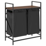 Cumpara ieftin Cos de rufe 2 compartimente cu raft stejar maro