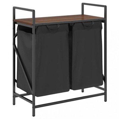 Cos de rufe 2 compartimente cu raft stejar maro foto