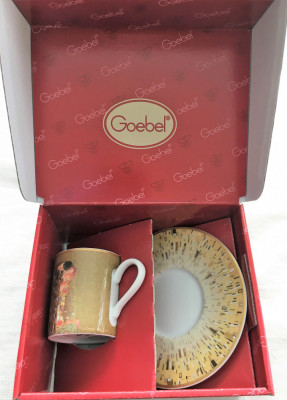 Ceasca / Set - espresso - Goebel - Gustav Klimt - Sărutul - cutie originală foto