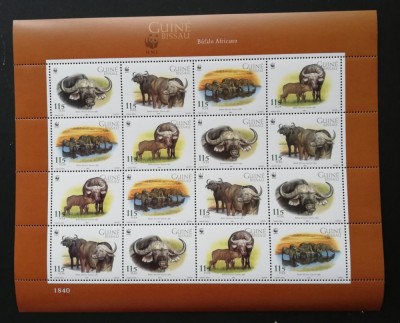 GUINEA BISSAU-FAUNA-BIVOLI-1 M/Sh.(4 X 4V)- NEOBLITERAT -G BIS 303 foto