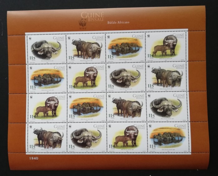 GUINEA BISSAU-FAUNA-BIVOLI-1 M/Sh.(4 X 4V)- NEOBLITERAT -G BIS 303
