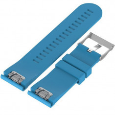 Curea ceas Smartwatch Garmin Fenix 5, 22 mm Silicon iUni Blue foto