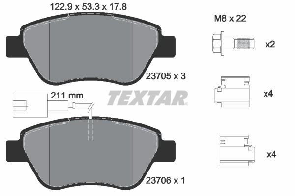TEXTAR 2370502 Q+ set placute frana,frana disc