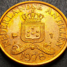 Moneda exotica 1 CENT - ANTILELE OLANDEZE (Caraibe), anul 1978 * cod 1890