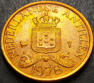 Moneda exotica 1 CENT - ANTILELE OLANDEZE (Caraibe), anul 1978 * cod 1890 foto