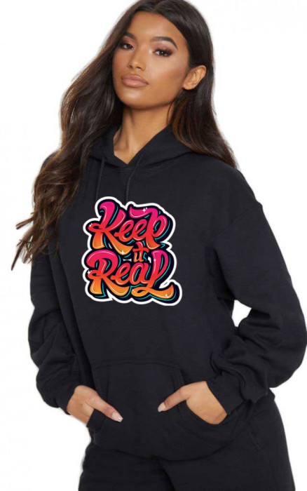 Hanorac dama negru - Keep it real - XL