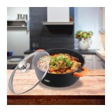 Semioala aluminiu turnat cu capac , 24 x 11.5 cm , 4.4 L, Dark Line, Cooking by Heinner