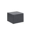 Masa gradina Curver Claire, 55.5x55.5x38 cm, ratan, cu depozitare perne, grafit