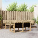 vidaXL Set de canapele de exterior cu pernă 7 pcs Alb și Bej 3388787