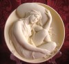 FARFURIE 3D BRADEX EDITIE LIMITATA DIN ALABASTRU CREATIE SERGIO BENVENUTI FEMEIE NUD - MUZA POEZIEI 21.5 CM