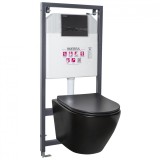 Cumpara ieftin Set rezervor WC suspendat Delos BL Adriatic Black