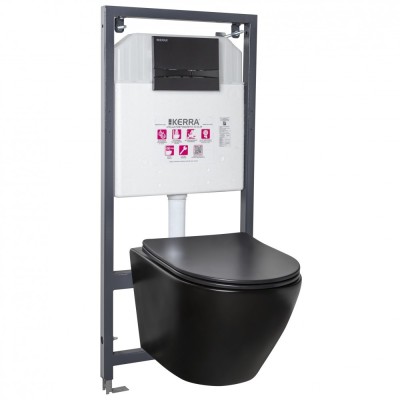 Set rezervor WC suspendat Delos BL Adriatic Black foto
