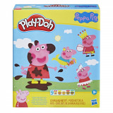 Set Play-Doh Peppa Pig cu plastilina si accesorii creative, 9 culori