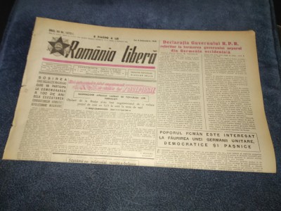 ZIARUL ROMANIA LIBERA 6 OCTOMBRIE 1949 foto