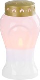 Candela funerara MagicHome LED alba, efect flacara, 10x17 cm
