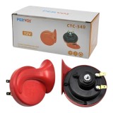 Set 2 claxoane cu goarna tip melc, 12V, 106dB, 78mm, negru/rosu