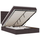 Cumpara ieftin Cadru de pat otoman cu saltea tesatura maro inchis 140x190cm