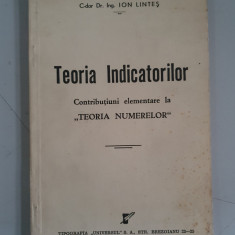 TEORIA INDICATORILOR , CONTRIBUTII LA TEORIA NUMERELOR - ION LINTES , 1943