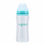 Biberon de sticla 260 ml+2 tetine extra, u-grow