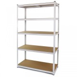 Raft de depozitare fara suruburi pentru pivnita, atelier, dimensiuni 2000x1200x600mm, metal alb Performance AutoTuning