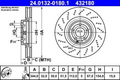 ATE 24.0132-0180.1 Disc frana