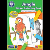 Carte de colorat cu activitati in limba engleza si abtibilduri Jungla JUNGLE, orchard toys