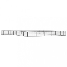 vidaXL Țarc c&acirc;ini 24 panouri negru 100x50 cm oțel vopsit electrostatic