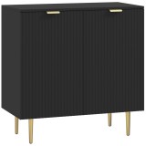 HOMCOM Bufet modern 2 usi cu raft reglabil, picioare metalice, negru | Mobila living si bucatarie