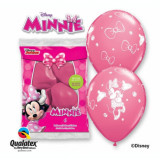 Set 6 baloane cu Minnie Mouse, roz pastel, 30 cm