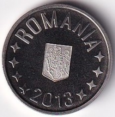 Romania 10 Bani 2013 - Din set de monetarie, Alinierea medalie &uarr;&uarr;, 20.4mm KM-191 UNC !!!