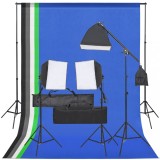 Kit studio foto cu set de lumina si fundal GartenMobel Dekor, vidaXL