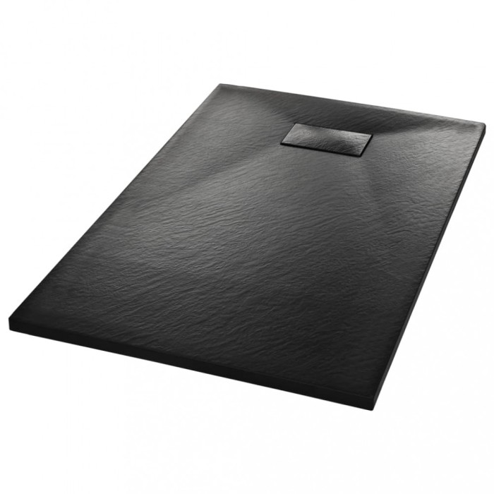 Cadita de dus, negru, 100 x 80 cm, SMC