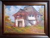 Ion Doboşariu (1902-1999?)-Casă cu iederă roşie de la ţară, pictură, Peisaje, Ulei, Impresionism