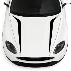 Stickere auto capota hood stripes v2, set 2 bucati, 100x26 cm, negru, folie oracal autoadeziva, rezistenta exterior