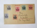 Cumpara ieftin Rară! Carte poștală/&icirc;ntreg poștal cu francatură serie completă Rom&acirc;nia 1917 ocupația Germană WWI cu supratipar litere gotice