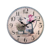 Ceas de perete, 33.8 cm, Vintage, Lavanda, MDF, ATU-087890