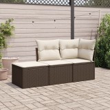Gossi set canapele de gradina cu perne, 3 piese, maro, poliratan