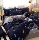 Cumpara ieftin Lenjerie Pat Bulldog Fx051, Bumbac, 4 Piese, Fara Elastic, Albastru, Gri