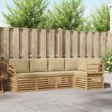 vidaXL Set de canapele de exterior 5 pcs Alb și Bej 3391818
