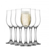 Set 24 Pahare Sticla cu picior 195ml Sampanie Flute Nevakar 539