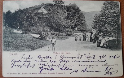 Carte postala, Sinaia vedere din parc, inceput de secol XX foto